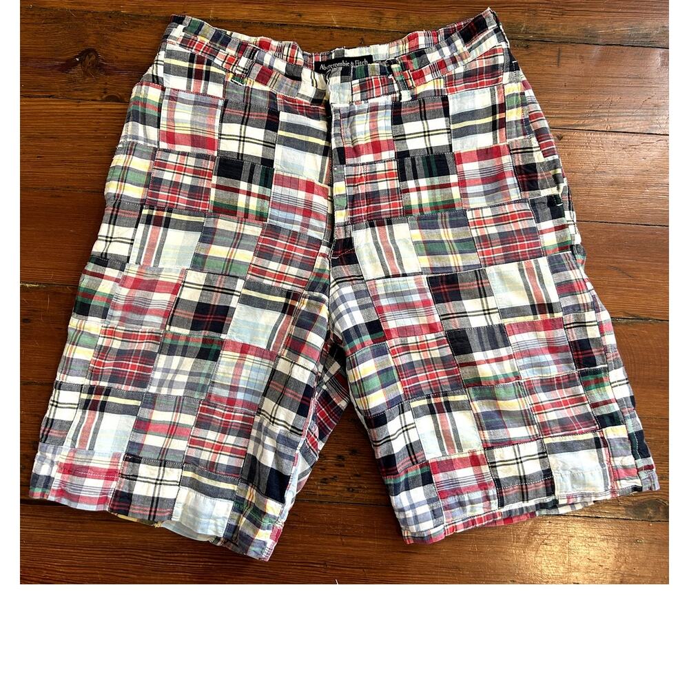 Vintage y2k Abercrombie & Fitch Preppy Madras Shorts Men's 30" Waist 10" Inseam